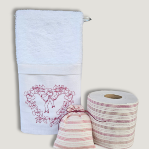Kit Decorativo Para Lavabo Premium 100% Algodão - 3 Peças
