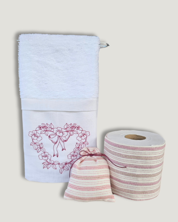 Kit Decorativo Para Lavabo Premium 100% Algodão - 3 Peças